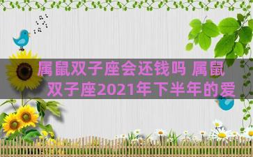 属鼠双子座会还钱吗 属鼠双子座2021年下半年的爱